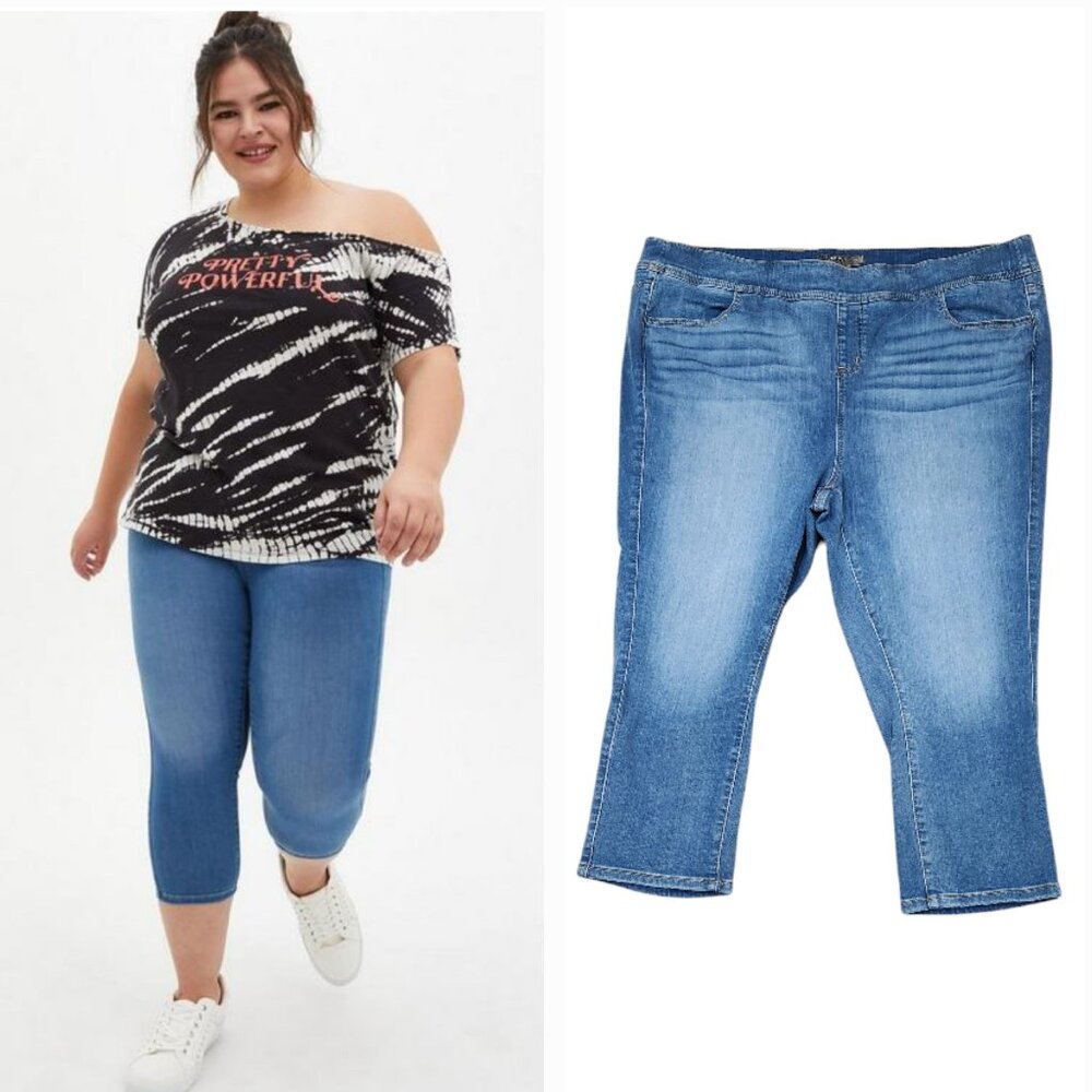 Torrid Crop Lean Jean Skinny Super Soft High-Rise Capri Stretch Size 3